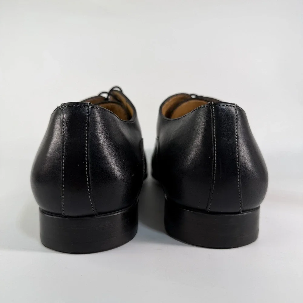 Santoni Cap Toe Dress Shoes Mens 8 D Leather Oxfords Brogue Quiet Luxury Italy